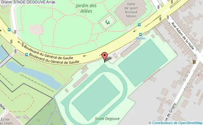 plan Stade Degouve (athlétisme)