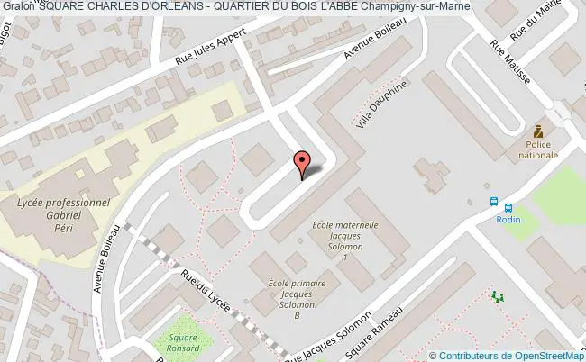 plan Terrain De Football (proximite) - Square Charles D'orleans - Quartier Du Bois L'abbe