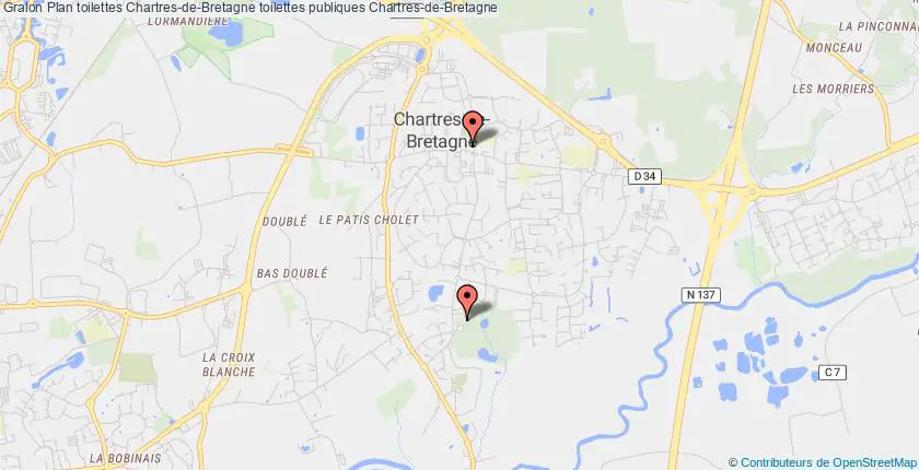 plan toilettes Chartres-de-Bretagne