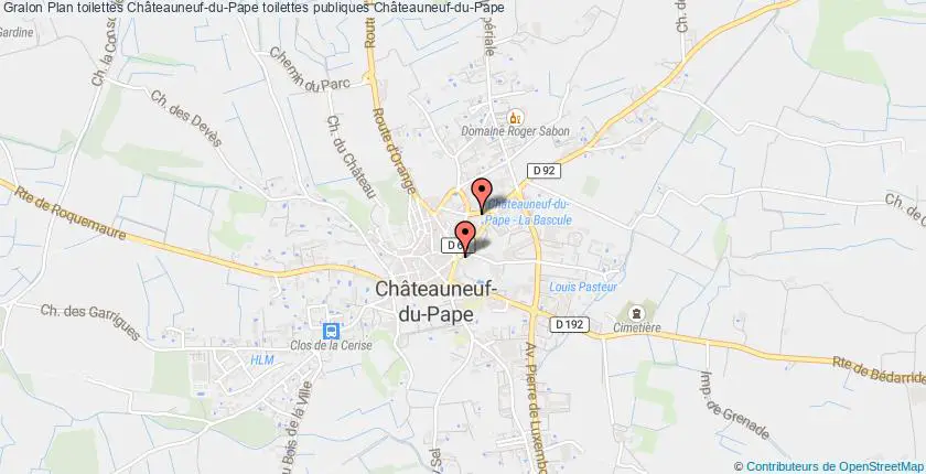 plan toilettes Châteauneuf-du-Pape