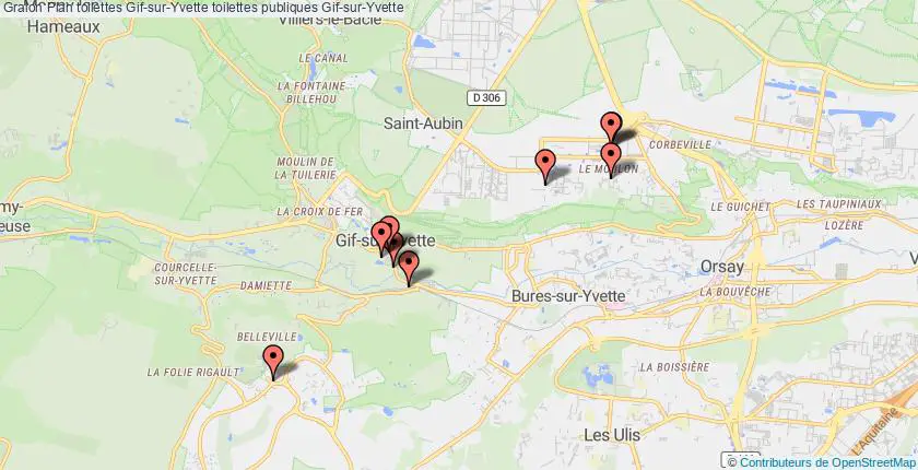 plan toilettes Gif-sur-Yvette