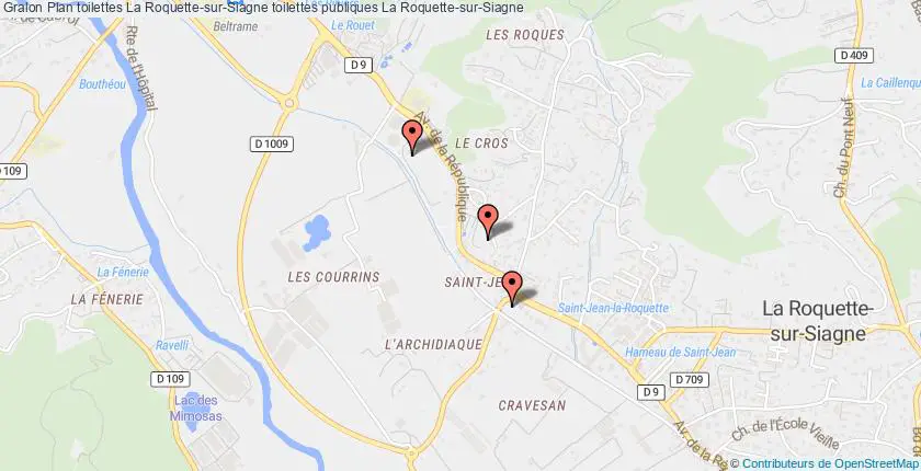 plan toilettes La Roquette-sur-Siagne