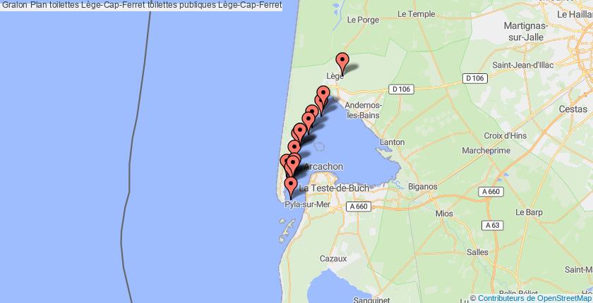 plan toilettes Lège-Cap-Ferret