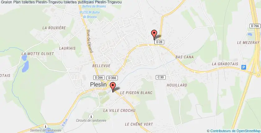 plan toilettes Pleslin-Trigavou