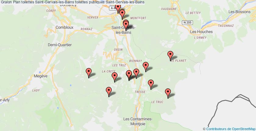 plan toilettes Saint-Gervais-les-Bains