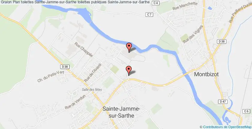 plan toilettes Sainte-Jamme-sur-Sarthe