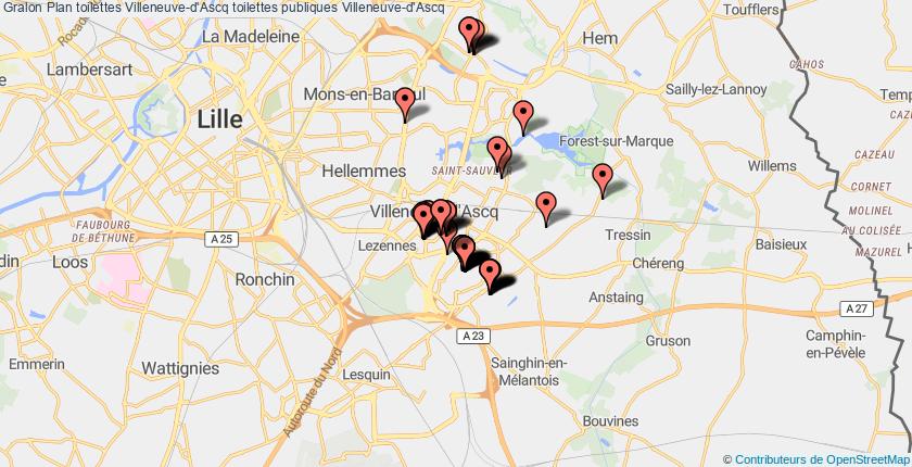 plan toilettes Villeneuve-d'Ascq