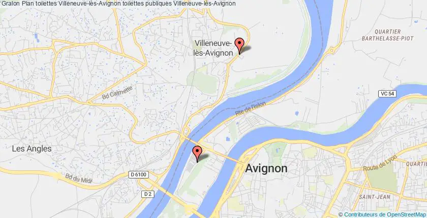 plan toilettes Villeneuve-lès-Avignon