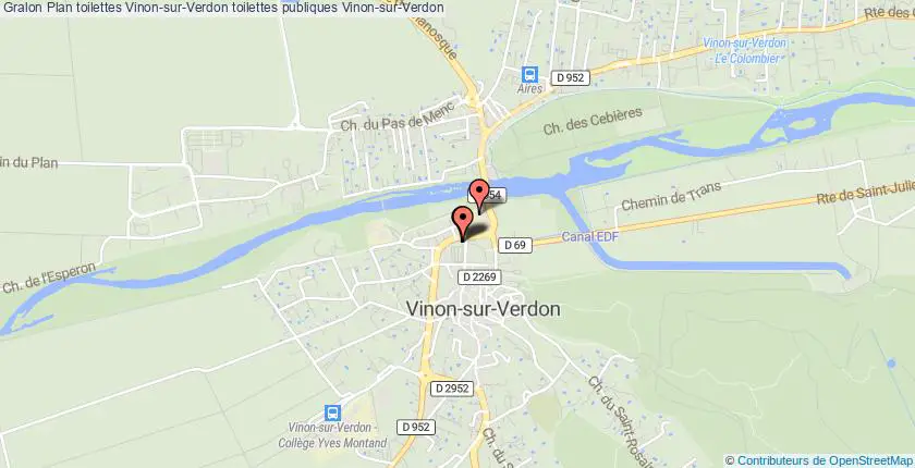 plan toilettes Vinon-sur-Verdon