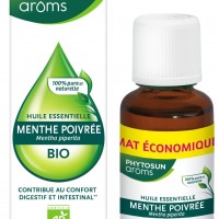 Huile essentielle de Menthe Poivrée BIO Phytosun Arôms 100% naturelle pour confort digestif - Flacon 30ml