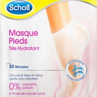 Masque pour pieds Scholl Très Hydratant à l'Huile de Noix de Coco : Hydratation intense en 20 minutes, chaussettes nourrissantes.