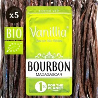 Sachet de 5 gousses de vanille Bourbon de Madagascar 2024, qualité supérieure, FreshZIP