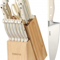Ensemble de 14 couteaux professionnels en acier inoxydable CAROTE avec bloc en bois