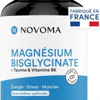 Supplément de Magnésium Bisglycinate + Taurine & Vitamine B6 - Haute Teneur, Combat Fatigue et Stress, 120 gélules