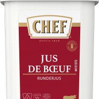 Jus de Bœuf Déshydraté CHEF - Recette Puissante et Riche en Goût - Boîte 600g pour 10L à 20L