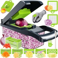 Coupe Légumes Multifonctions 16 en 1 : Mandoline Cuisine Professionnelle avec 7 Lames Réglables - Gain de Temps et Sécurité Garantis