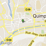 localisation gps Quimper vieille ville et cathédrale
