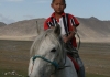 photo Enfant mongol à cheval