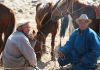 Photo Entraineurs de chevaux mongols en route pour un Nadaam