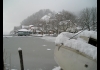 Photo lac gelée sous la neige