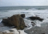 Photo effet de vagues sur les rochers