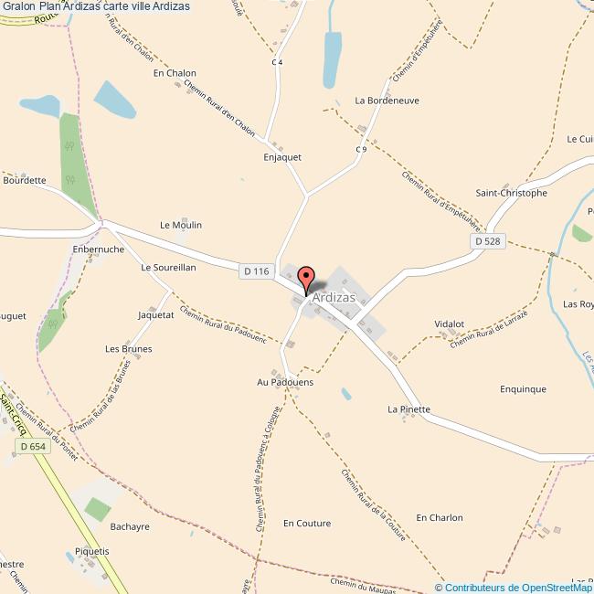 Plan Ardizas carte ville Ardizas