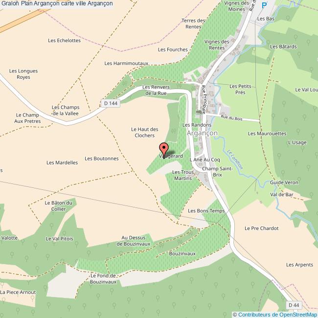 Plan Argançon carte ville Argançon