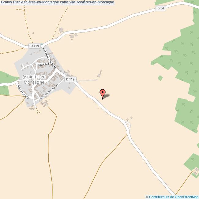 Plan AsnièresenMontagne carte ville AsnièresenMontagne