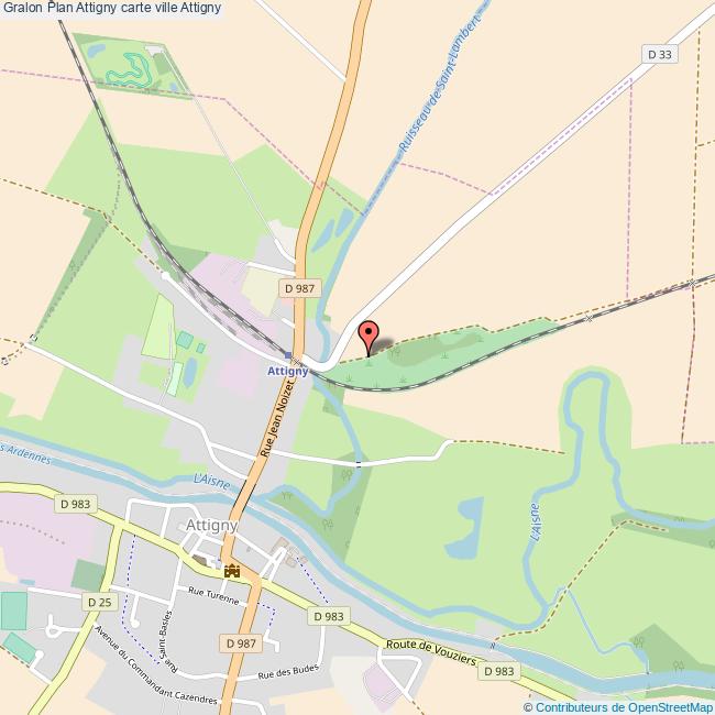 Plan Attigny carte ville Attigny