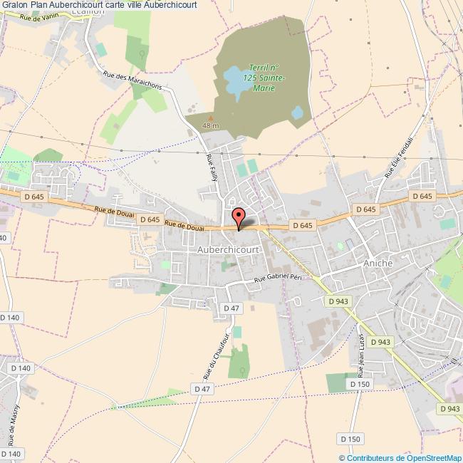 Plan Auberchicourt carte ville Auberchicourt