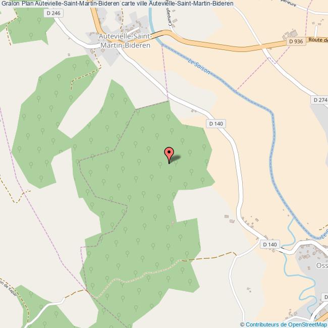 Plan AutevielleSaintMartinBideren carte ville AutevielleSaint