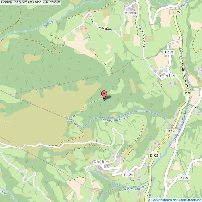 Plan Aveux carte ville Aveux