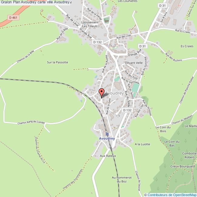 Plan Avoudrey carte ville Avoudrey