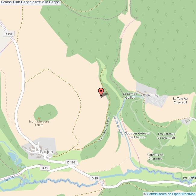 Plan Barjon carte ville Barjon