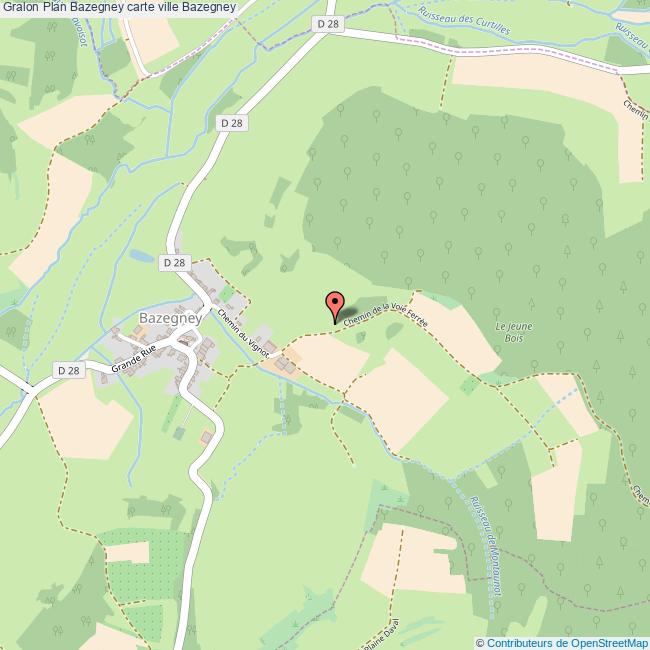 Plan Bazegney carte ville Bazegney