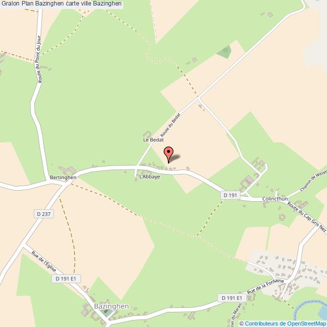 Plan Bazinghen carte ville Bazinghen