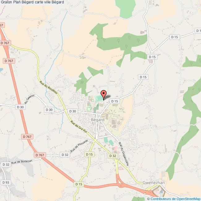 Plan Bégard carte ville Bégard