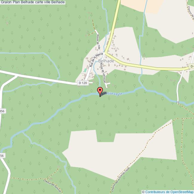 Plan Belhade carte ville Belhade