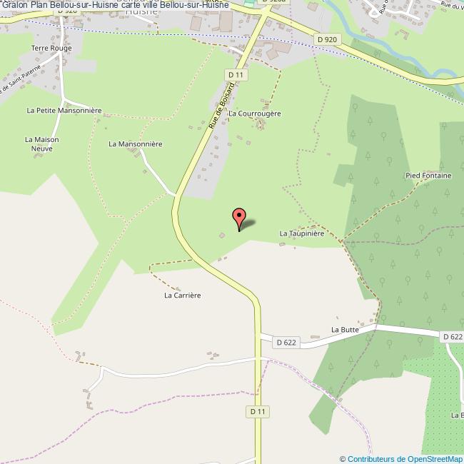 Plan BellousurHuisne carte ville BellousurHuisne