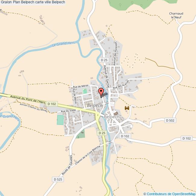 Plan Belpech carte ville Belpech