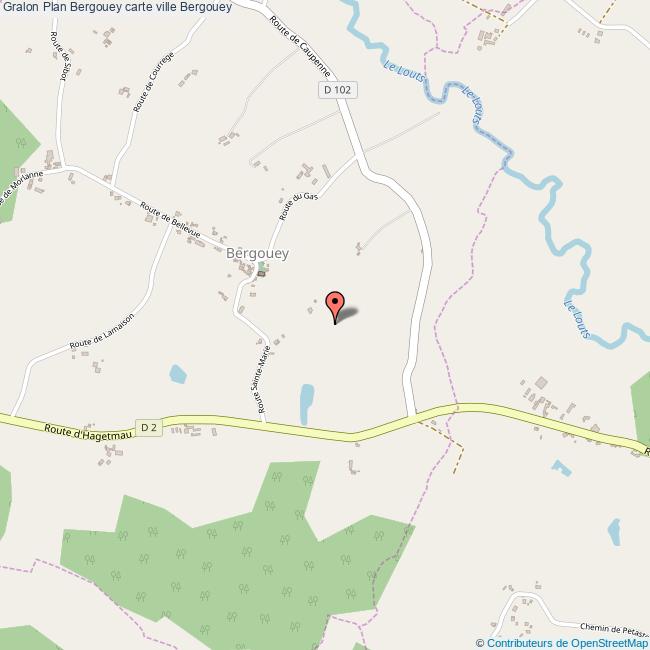 Plan Bergouey carte ville Bergouey