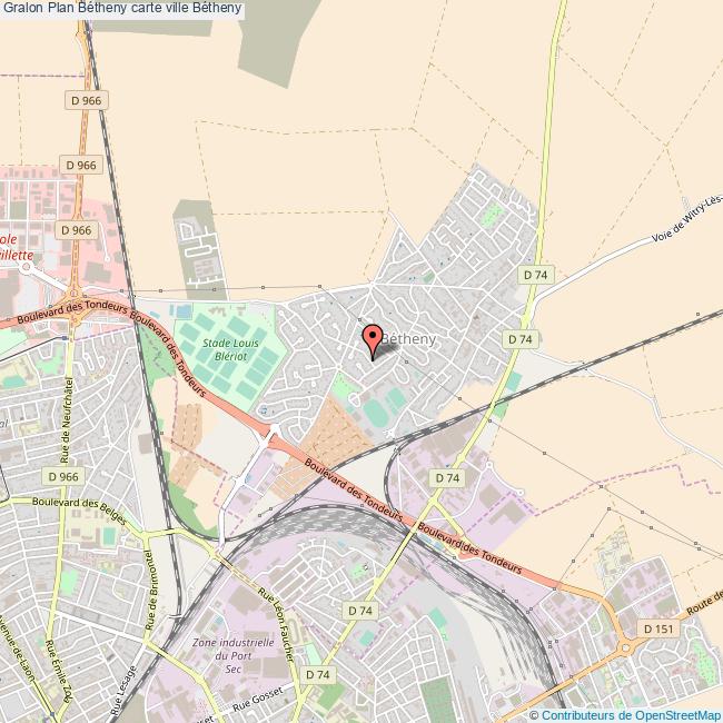 Plan Bétheny carte ville Bétheny