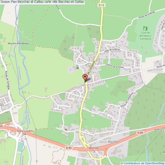 Plan BeychacetCaillau carte ville BeychacetCaillau