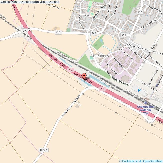Plan Bezannes carte ville Bezannes