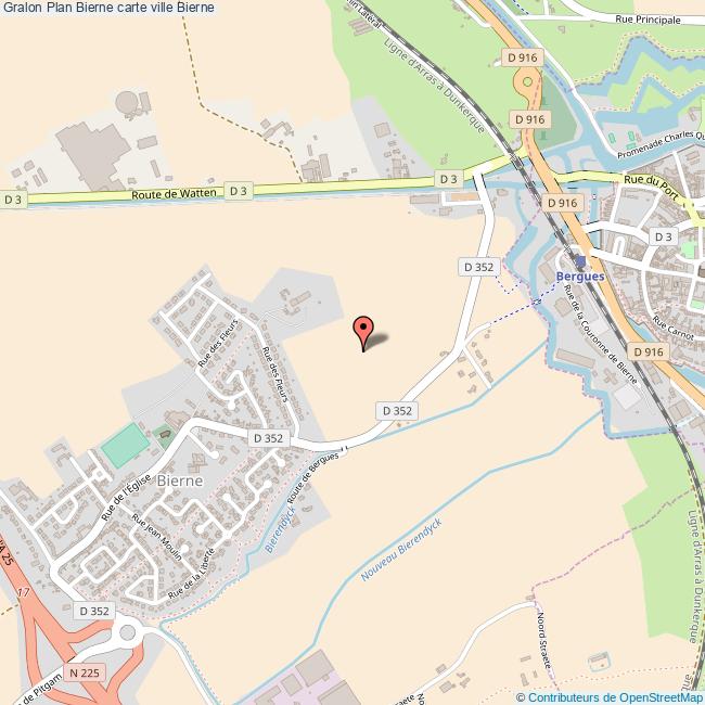 Plan Bierne carte ville Bierne