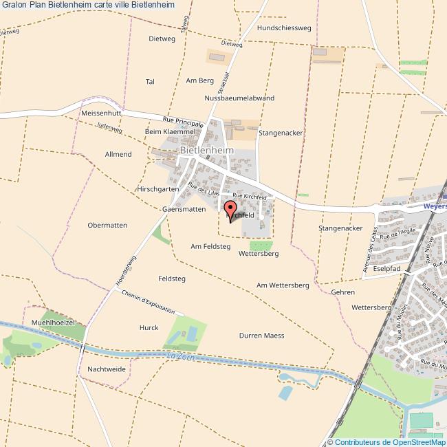 Plan Bietlenheim carte ville Bietlenheim