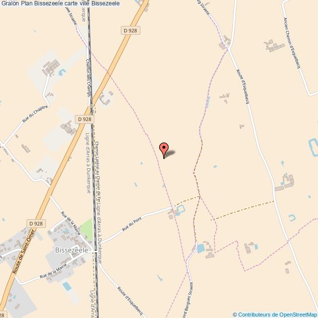 Plan Bissezeele carte ville Bissezeele