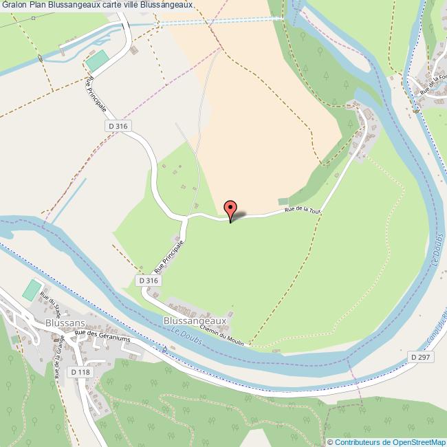 Plan Blussangeaux carte ville Blussangeaux