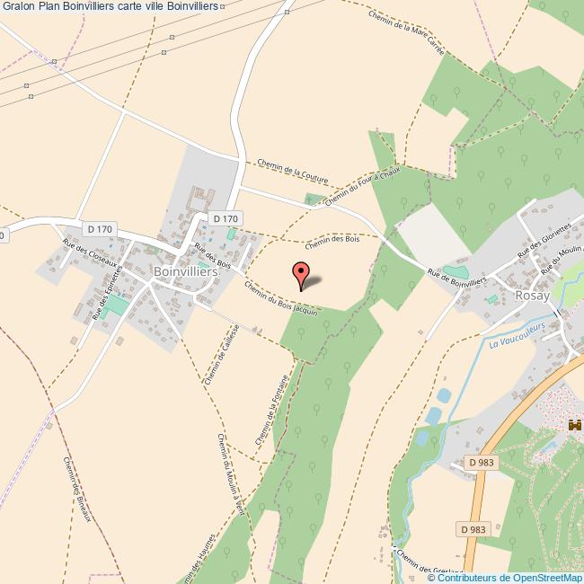 Plan Boinvilliers carte ville Boinvilliers