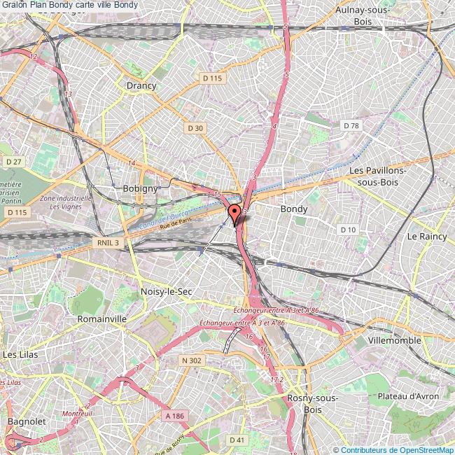 Plan Bondy carte ville Bondy
